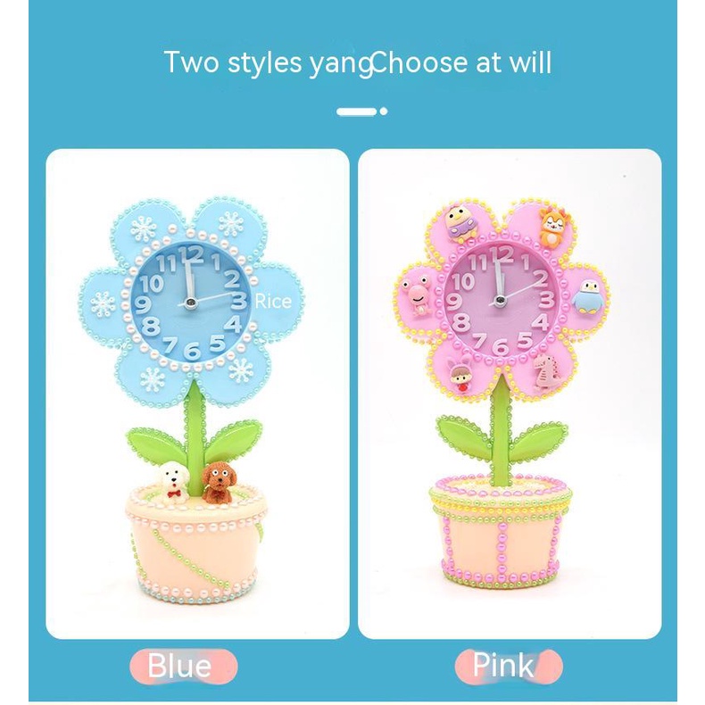 Đồng Hồ Báo Thức Hình Hoa Thủ Công Tự Làm Sáng Tạo Cho Bé