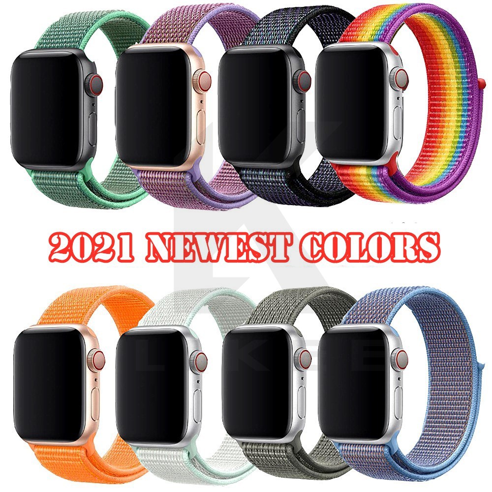 Nylon mềm thể thao thay thế dây đeo vòng đeo tay Vòng đeo tay Apple Watch Band iWatch Series 6 5 4 3 2 1 SE Đối với Apple Watch Strap Band 38mm/40mm/41mm 42mm/44mm/45mm / T500 / T5 / W26 / T55 / W34 / F10 / FK88 / W26 +