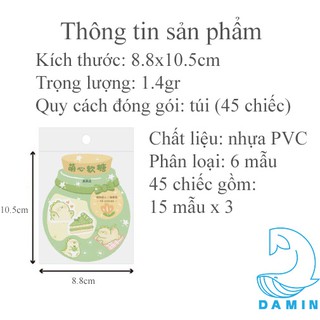Set Bộ 45 Sticker Hình Dán Mèo Cún CUTE