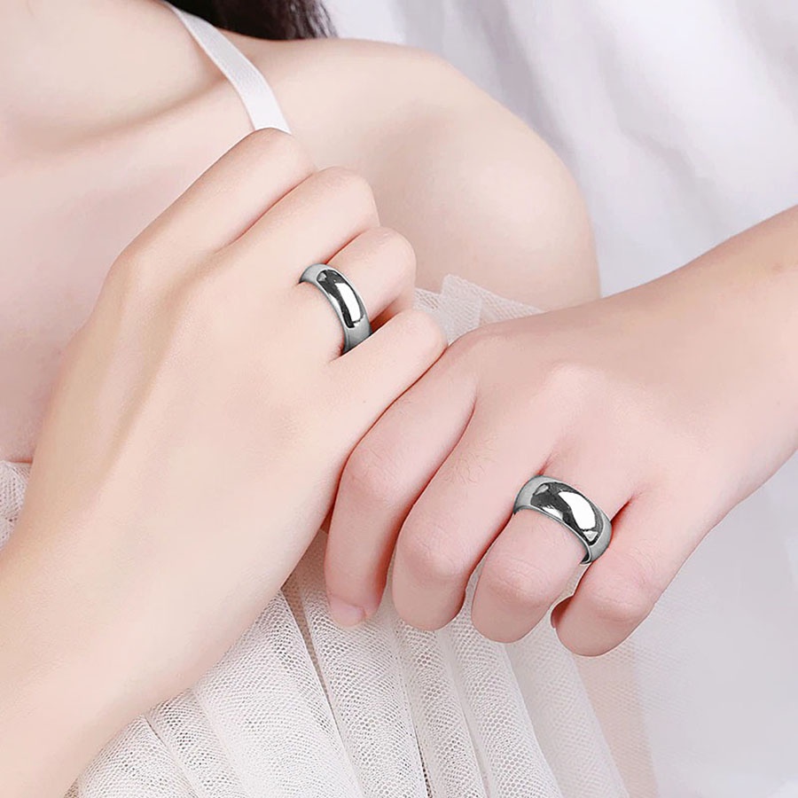 Nhẫn Đôi Bạc Hiểu Minh NC608 Loại To Bảo Hành Vĩnh Viễn