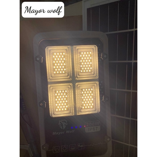 😍 Đèn đường năng lượng mặt trời , 3 ánh màu : trắng , vàng , trung tính chính hãng MAYOR WOLF