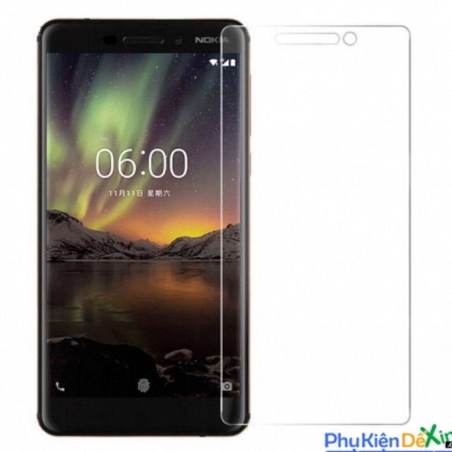 Bộ 2 kính cường lực Nokia 6.1 2018 tặng ốp dẻo