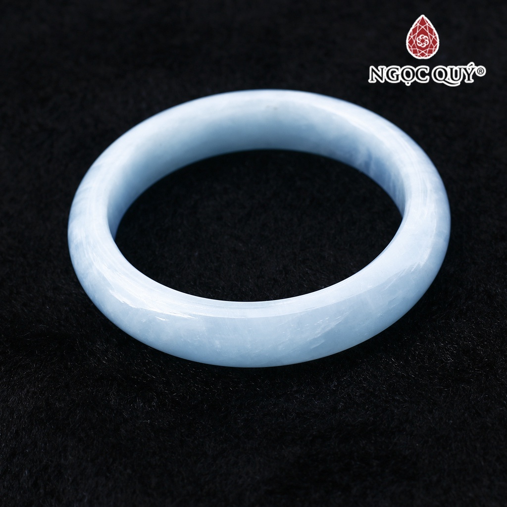 Vòng tay đá AQM hải lam ngọc liền khối - Ngọc Quý