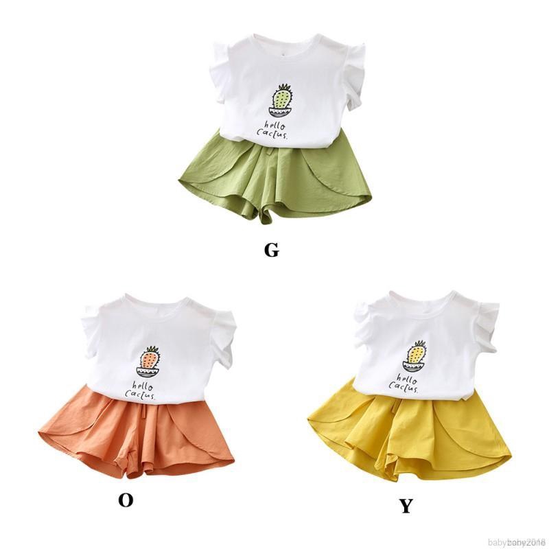 Bộ áo sát nách cổ tròn + Quần short cho bé gái