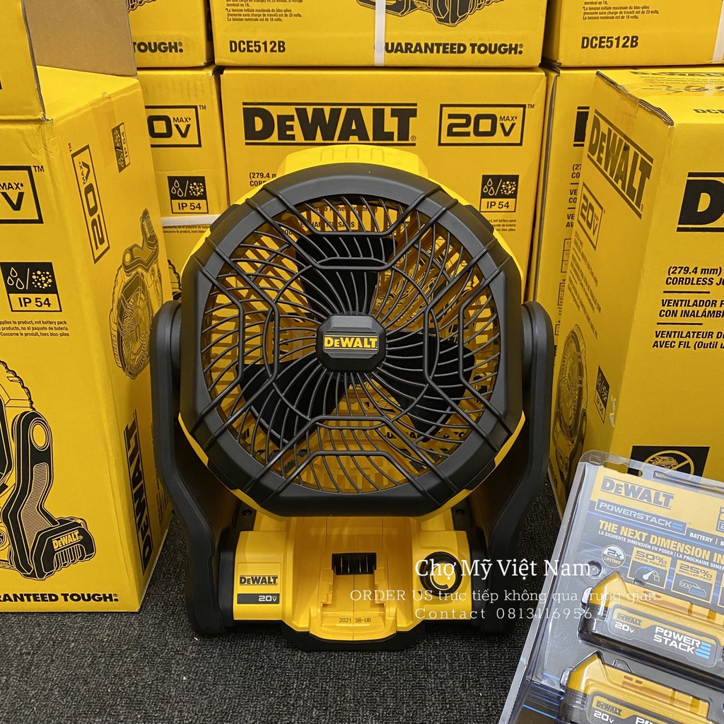 NHẬP MỸ - QUẠT PIN DEWALT DCE512 20-VOLT MAX JOBSITE FAN