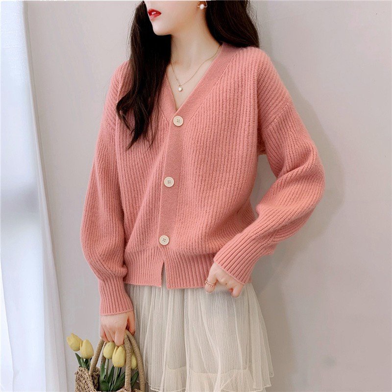Áo khoác len cadigan nữ Áo khoác len tay bồng lên dáng siêu xinh