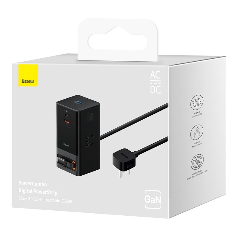 Bộ Sạc Nhanh Baseus GAN5 65W Power Combo Digital Power Strip 6 in 1