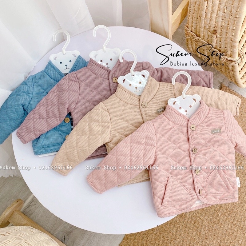 Cookie Áo khoác đẹp áo khoác nỉ trần bông cho bé trai bé gái