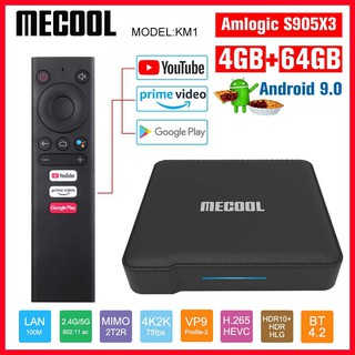 Android TV Box Mecool KM1 COLECTIVE, Android TV 9.0 Chứng Chỉ Google, S905X3 4gb/64gb, Remote Voice Giọng Nói