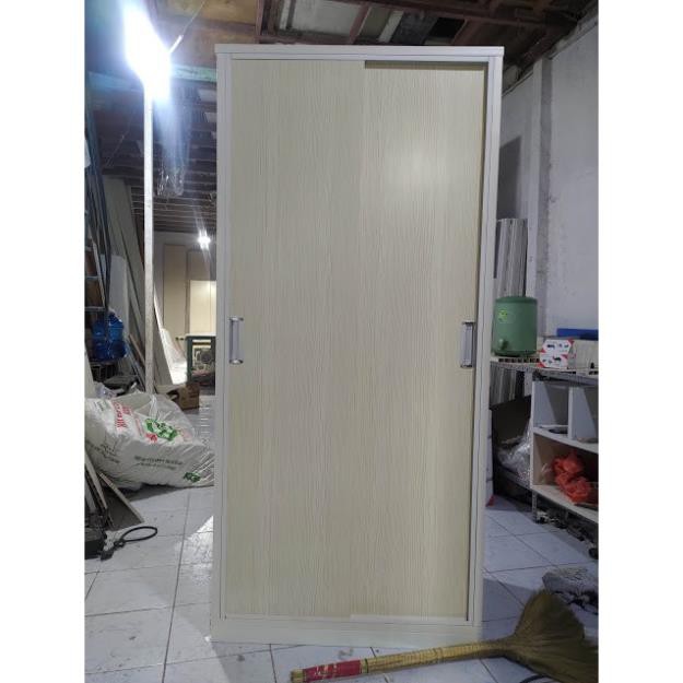 Tủ Nhựa Đài Loan 2 Cánh Cửa Lùa Màu Gỗ Sồi 078