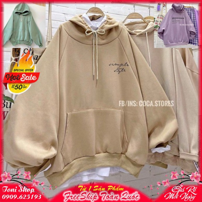 (Giá Rẻ) ÁO HOODIE - ÁO KHOÁC NỈ NGOẠI Form Dơi Tay Phồng (HD2360 - Simple Style - Ảnh Thậ)