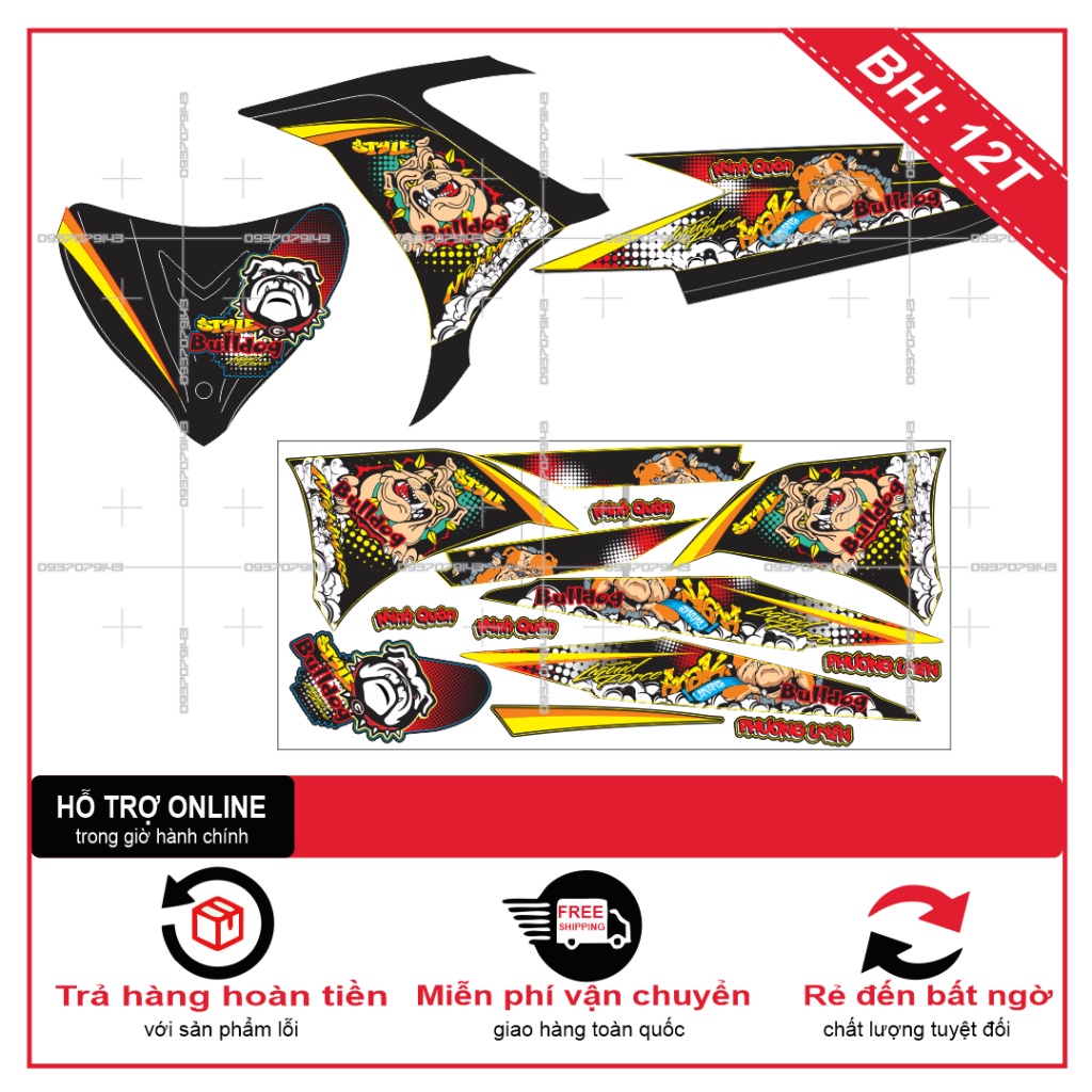 TEM RỜI EX 2011 BULL DOG -- SHIN DECAL 2