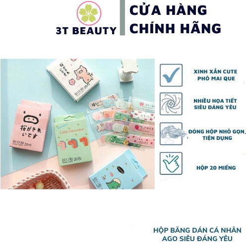 Hộp băng dán cá nhân ago không thấm nước hoạt hình dễ thương