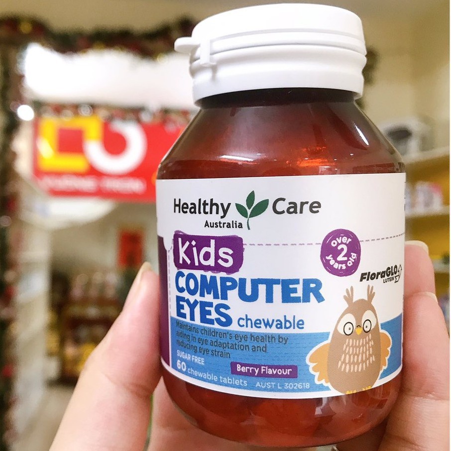 Kẹo bổ mắt cho Bé Healthy Care Kids Computer Eyes Úc - Bổ sung dưỡng chất bảo vệ, nuôi dưỡng mắt cho bé (60 viên)