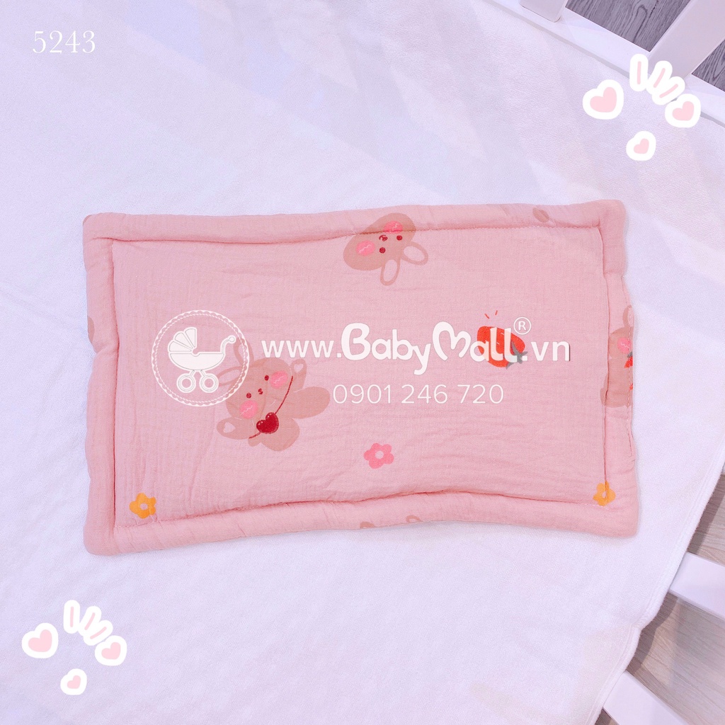 Gối nằm mỏng BOBA Muslin chất xô mềm mát dành cho bé sơ sinh 5243