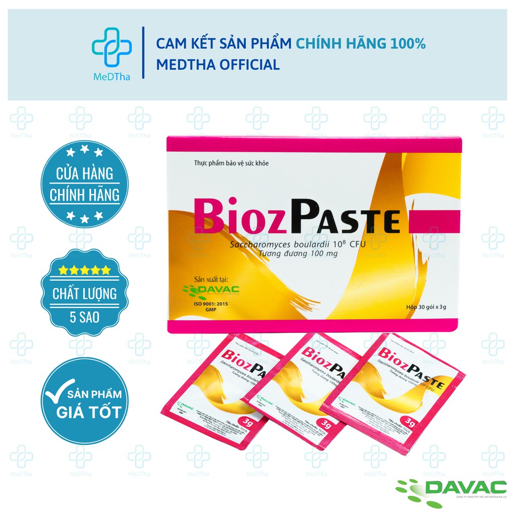 Men tiêu hóa BiozPaste - Cân bằng hệ vi sinh đường ruột, điều chỉnh rối loạn tiêu hóa - Viện Pasteur Đà Lạt (DAVAC)