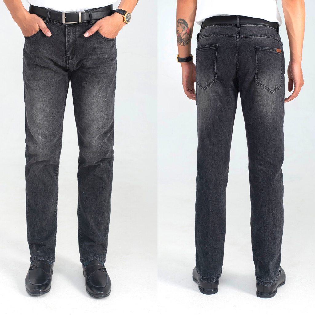 Quần Jean Nam Ống Đứng H90 Dáng Regular Form Rộng Rãi Thoải Mái Chất Bò Co Giãn TRJ005