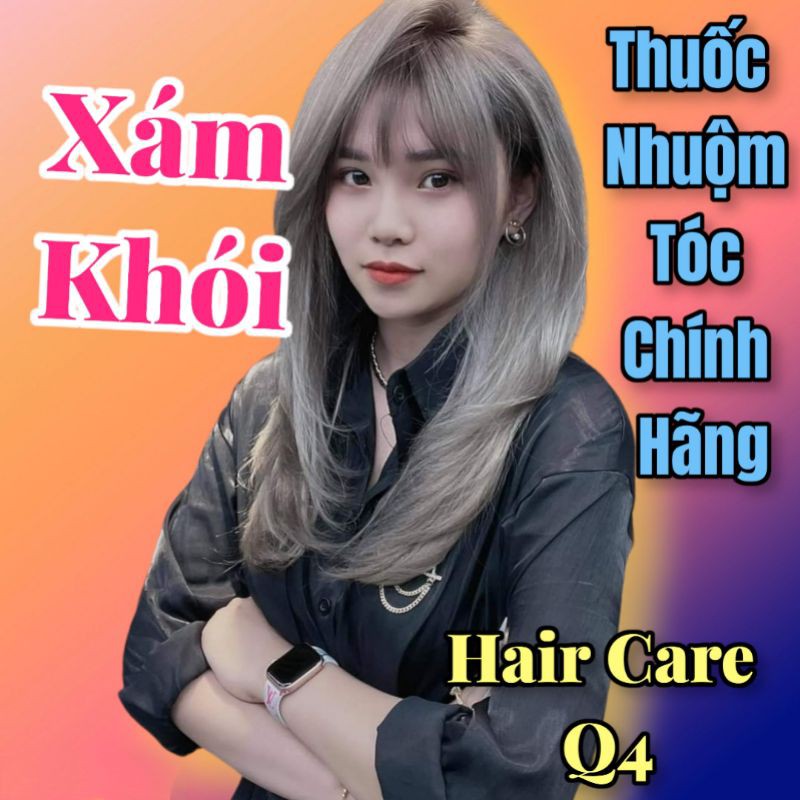 Thuốc nhuộm tóc màu xám khói, khói ánh xanh - Hair Care Q4