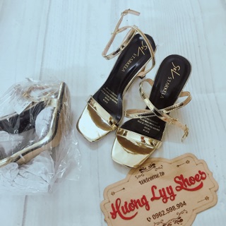 Sandal quai mảnh gót dẹt 7p
