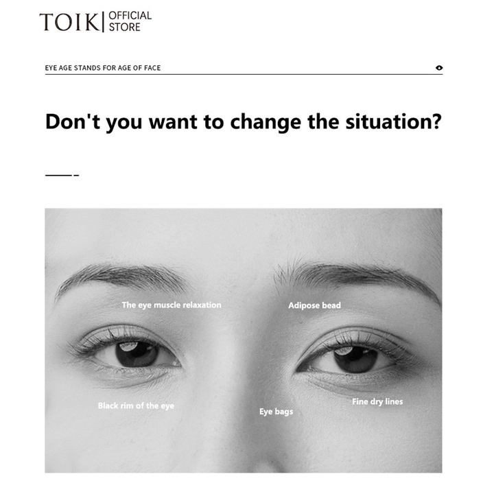 Kem bôi mắt thiết kế đầu kim loại tròn giúp chống bọng mắt loại bỏ nếp nhăn chăm sóc quầng thâm mắt tinh chất dưỡng ẩm