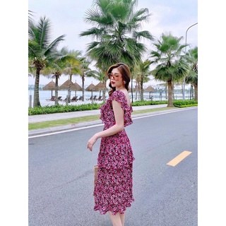 Váy hoa cổ tim siêu xinh