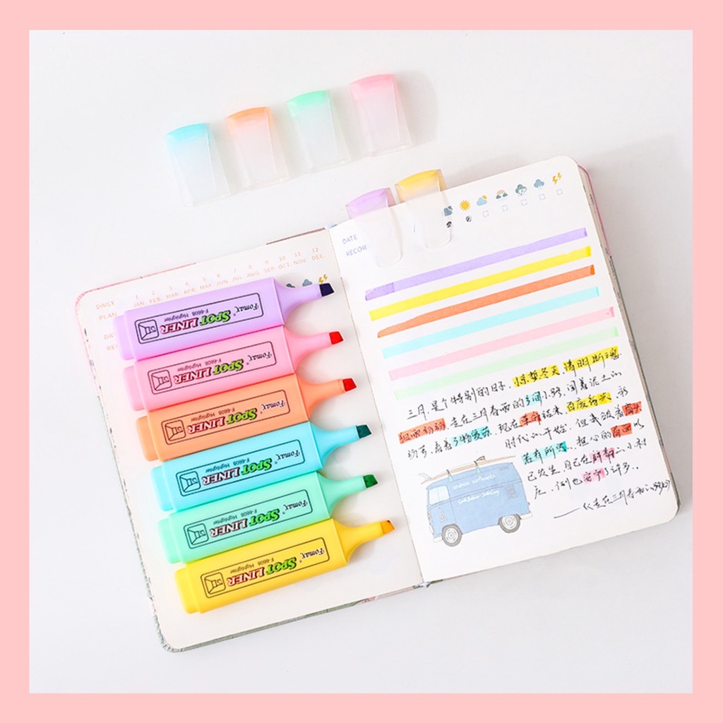 [Văn Phòng Phẩm] Bút/ Viết Trang Trí Highlight màu Pastel dễ thương (Dài 12 cm) - Bút dạ quang Màu Hottrend.