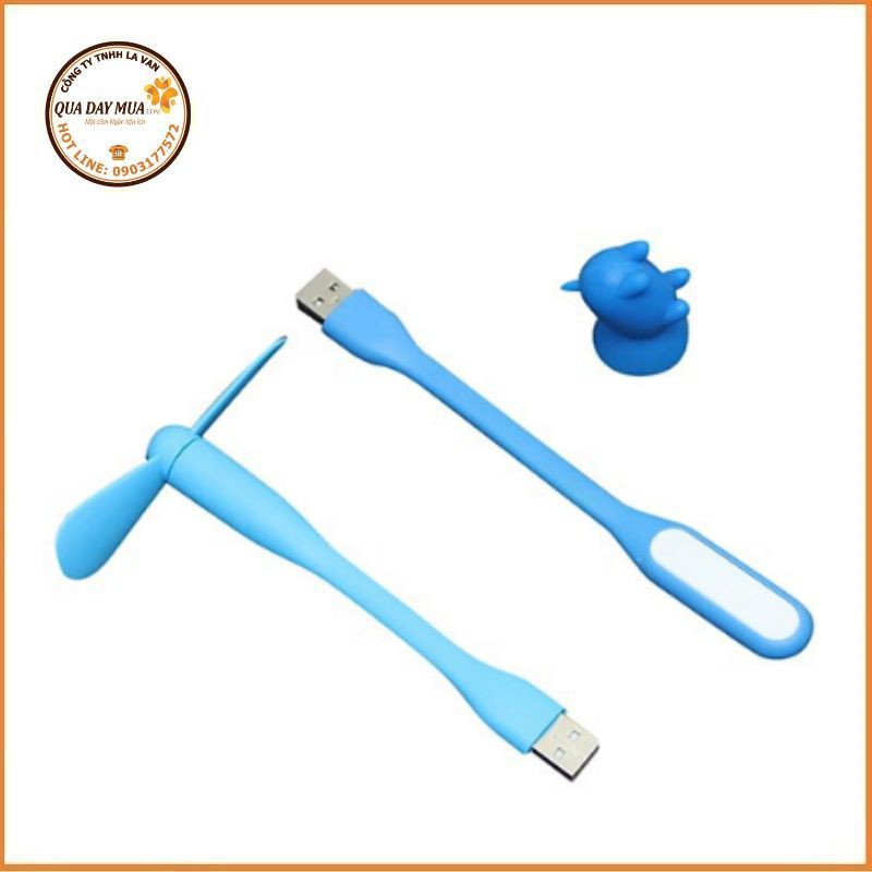 Combo đèn led + quạt + giá đỡ điện thoại