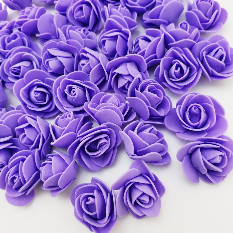 50pcs/ Bag Multicolor Mini PE Foam Rose Head Artificial Handmade Rose Head DIY Wedding Home Decoration Festival Party Supplies