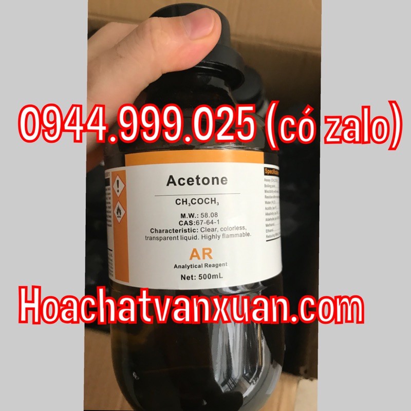 Acetone 99.5% chai 500ml pha nước rửa móng tay aceton axeton