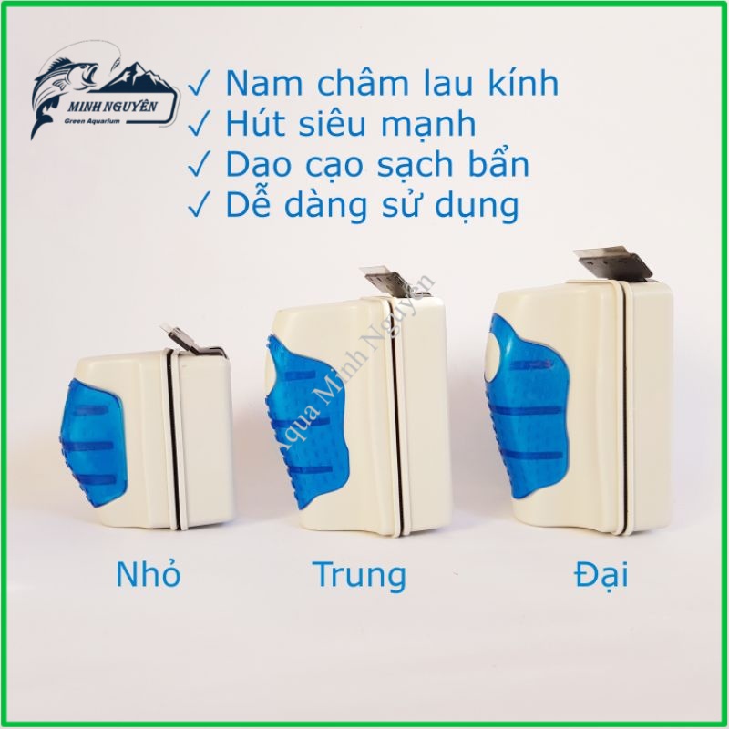 Nam Châm Lau Kính Hồ Cá - Hít Nam Châm Lau Kính Bể Cá - Đồ Vệ Sinh Lau Kiếng Bể Cá - Dụng Cụ Cọ Kính - Nam Châm Cọ Bể Cá