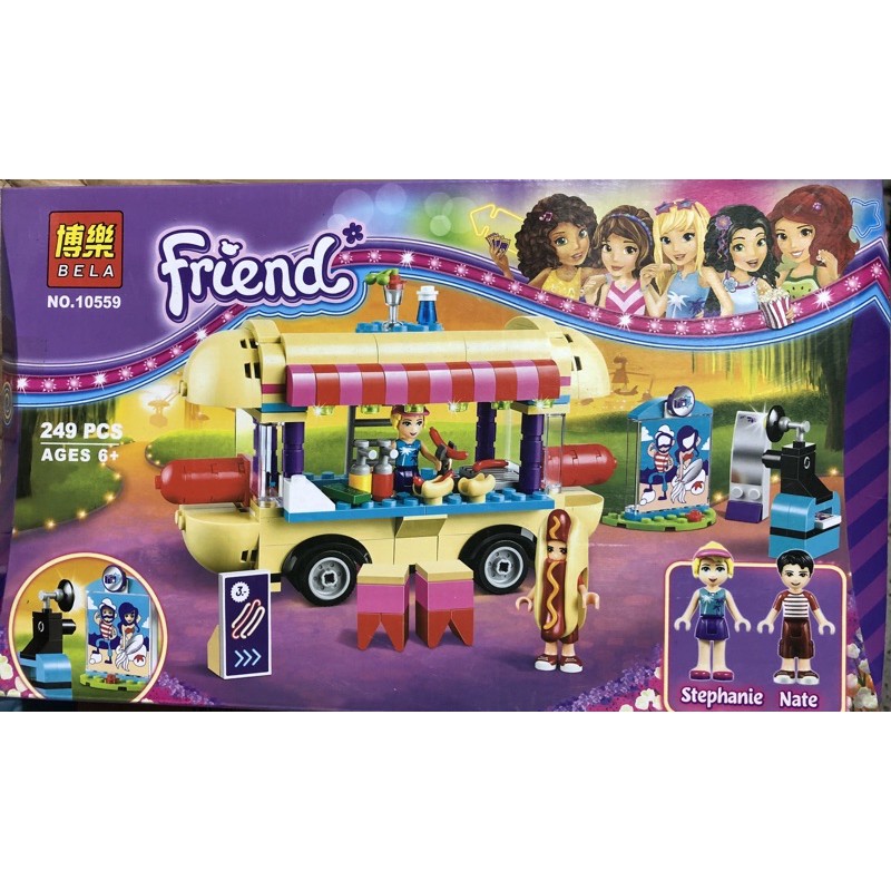 Bộ xếp hình lego friend xe bán đồ nướng cho bé