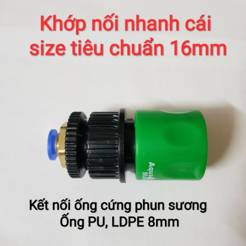 Khớp nối nhanh cái nối ống PU, LDPE phun sương 8mm