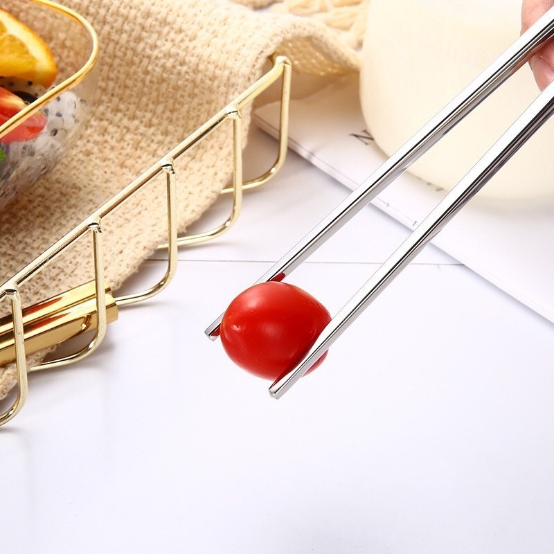 Đũa Ăn Bằng Thép Không Gỉ Mạ Vàng Bóng 23Cm Chống Trượt Phong Cách Trung Hoa