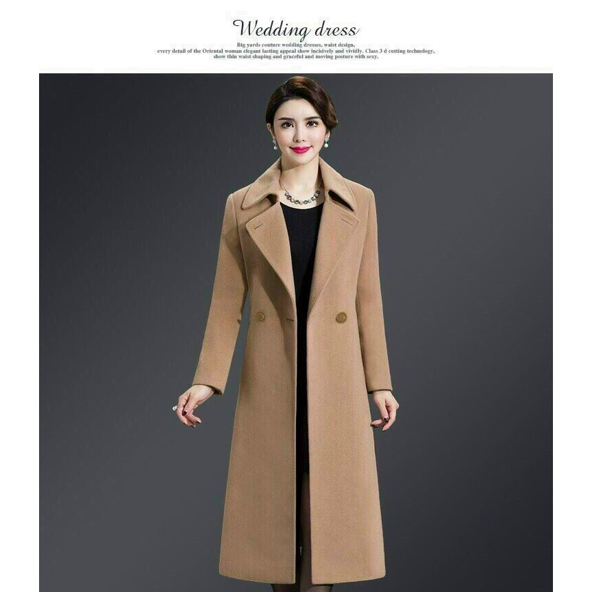 Áo Khoác Dạ Dài Hai Nút Siêu Sang - Áo Khoác Dạ Dáng Dài Quảng Châu Cao Cấp | BigBuy360 - bigbuy360.vn