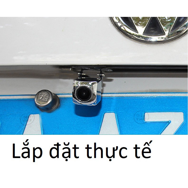 Camera lùi 720p MẮT LỒI góc rộng mạ bạc inox MỌI LOẠI MÀN AHD CCD chân cánh bướm