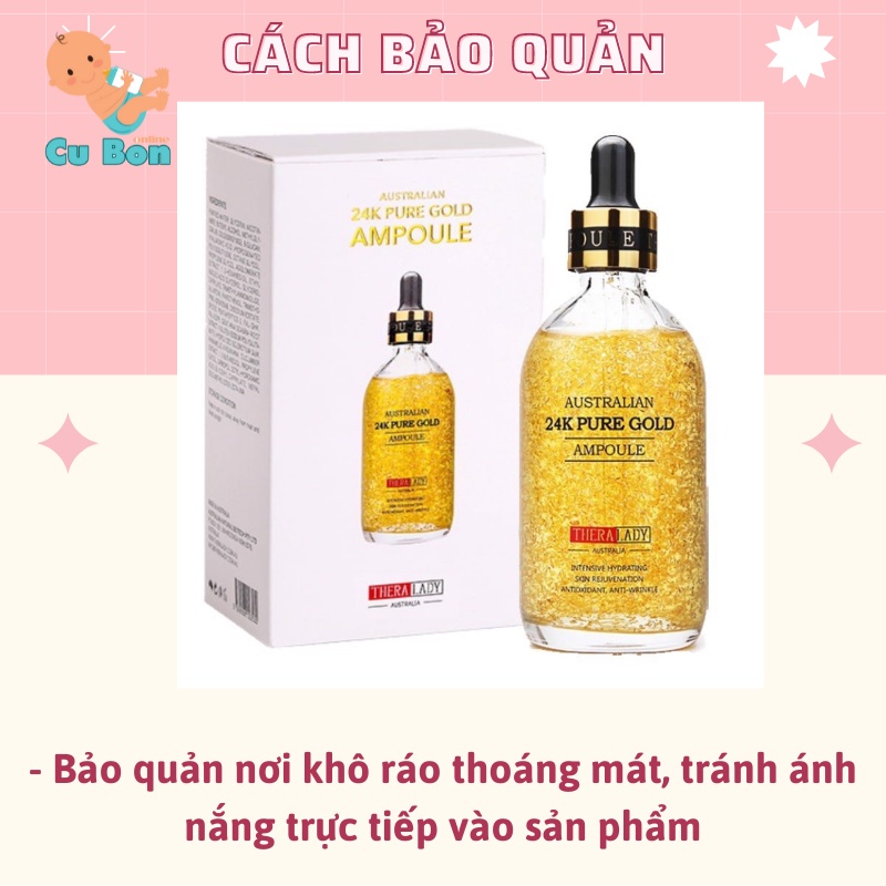 serum tinh chất vàng 24k Thera Lady Australian 24k Pure Gold Ampoule 100ml Cấp ẩm chống oxy hóa cho làn da trẻ đẹp
