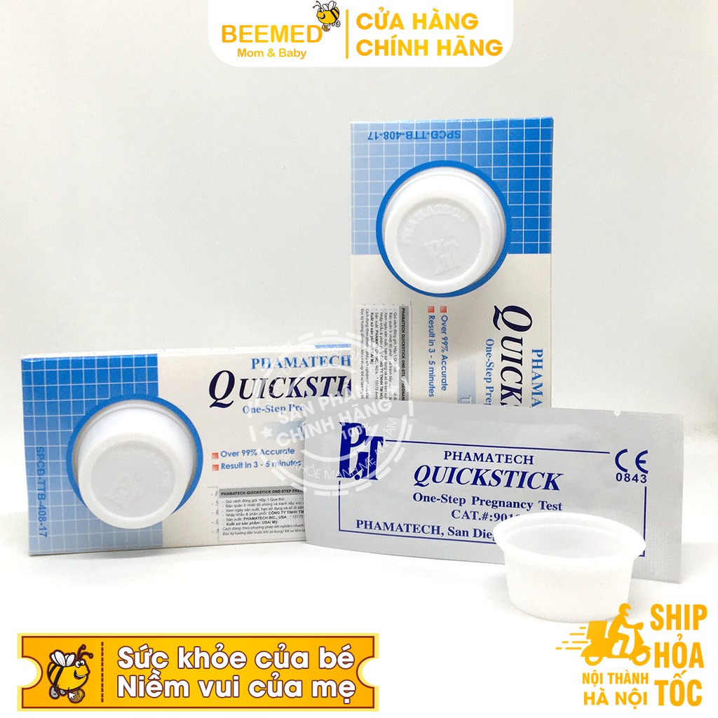 Que thử thai Quickseven QUICKSTICK Chip Chip 2 vạch chính xác - test thử thai hai vạch sớm nhanh hiệu quả tức thì