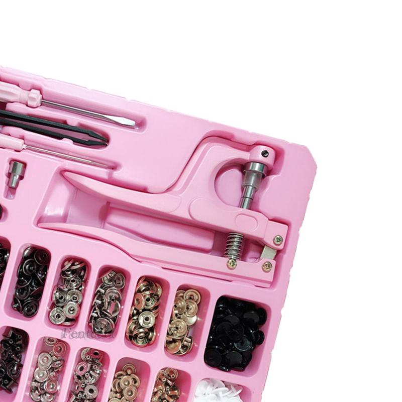 1 [Fenteer1] Bộ Nút Bấm Kim Loại Và Da Kèm Kìm Bấm