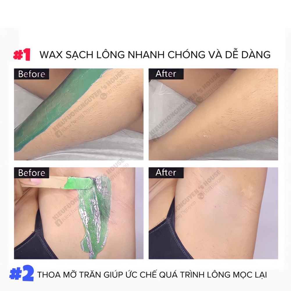 Sáp Wax Lông Nóng Hạt Đậu Hard Wax Beans Nhập Khẩu Siêu Bám Lông, Tẩy Sạch Lông Nách, Tay Chân, Râu, Bikini Cho Nam Nữ