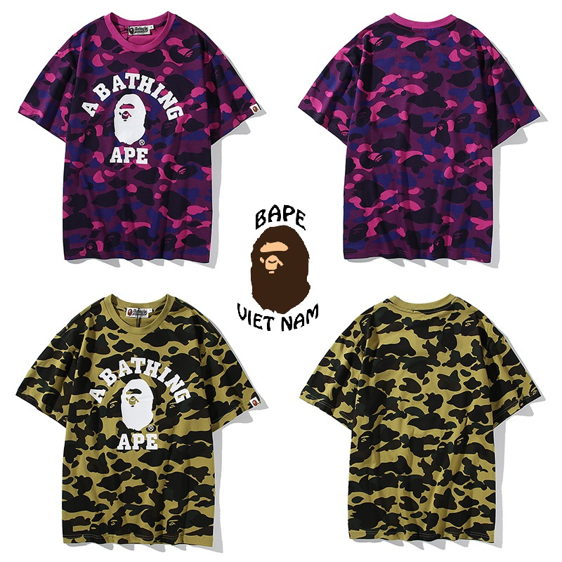 Tee A Bathing Ape Logo, Áo thun Bape chất Cotton 5 màu Camo Red, Violet, Green, Blue Bape Việt Nam