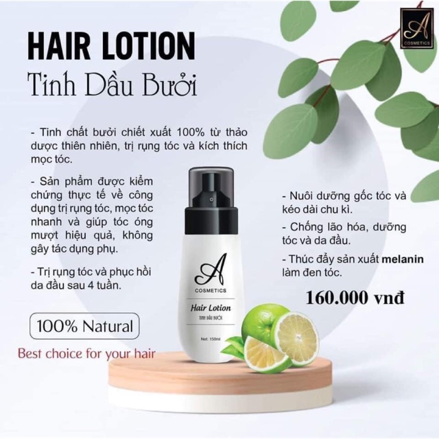Tinh dầu bưởi Acosmetics 💕150ml💕 Ngăn ngừa rụng tóc, kích thích mọc tóc💕100% từ thiên nhiên