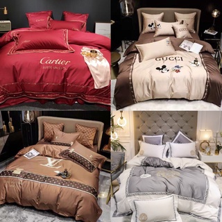 Bộ CHĂN GA GỐI 6 Món LỤA AI CẬP (mẫu LỤA THƯƠNG HIỆU) hàng cao cấp -> được chọn mẫu