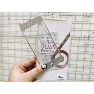 [ xả kho- ip 6/6s ] Kính cường lực full màn 2 mặt màu bạc siêu đẹp cho Iphone 6/6s