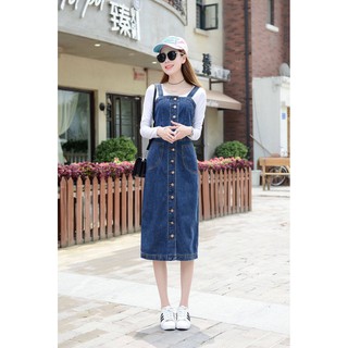 Đầm Yếm Jean Dài Thời Trang