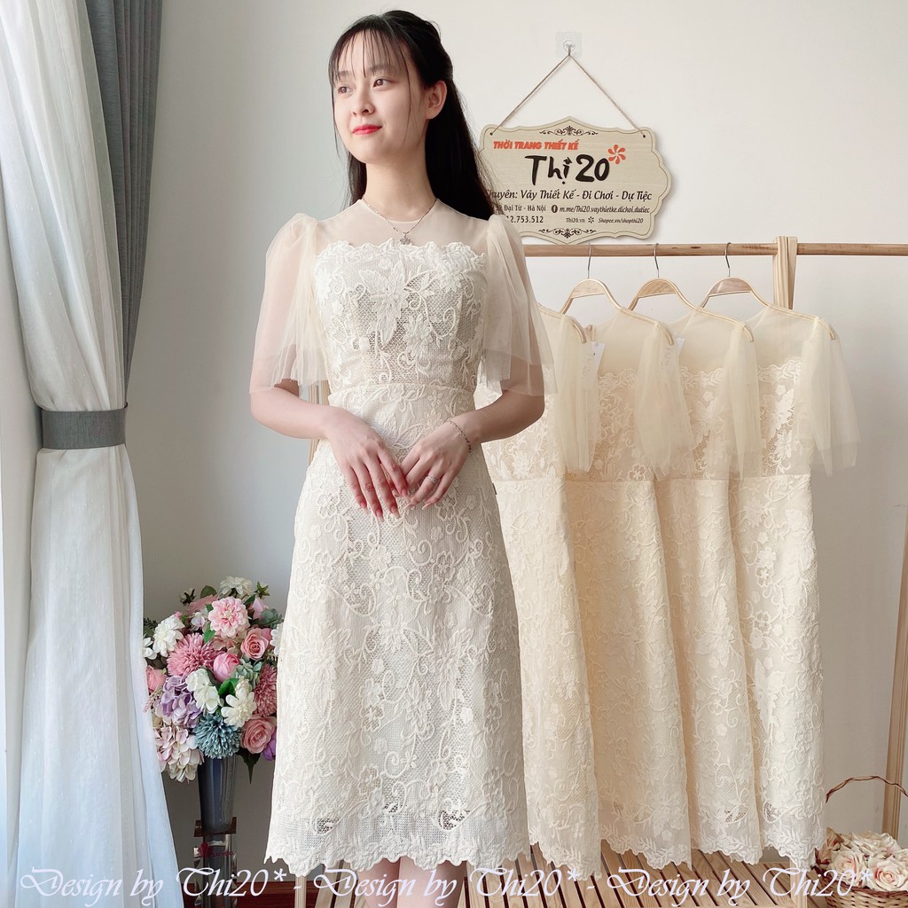 Đầm dự tiệc ren dáng xòe V4014, thời trang thiết kế Thi20* phù hợp diện đi làm, đi sự kiện, đi tiệc, đi chơi, đi biển | BigBuy360 - bigbuy360.vn
