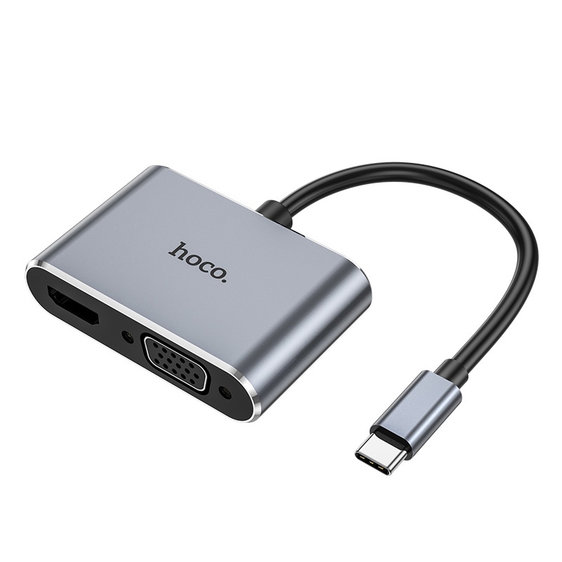Bộ sạc chuyển đổi HOCO HB29/ HB30 USB C 3.0 sang HDTV 4K HDMI Type C sang VGA 100W cho Notebook Samsung Xiaomi OPPO