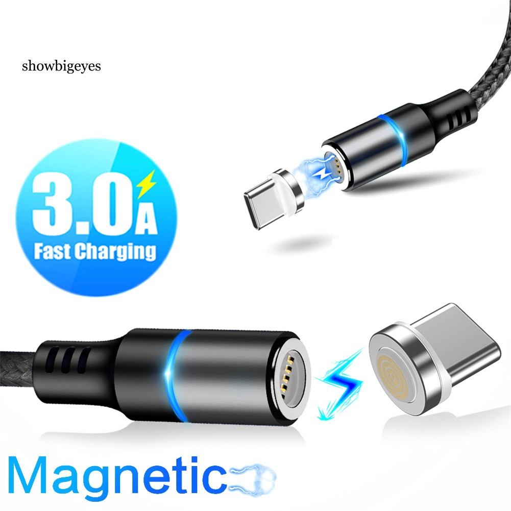 Cáp sạc nhanh từ tính 3A Micro USB Type-C cho Android iPhone