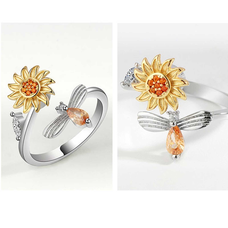 Nhẫn Hở Hình Hoa Hướng Dương Giải Tỏa Căng Thẳng