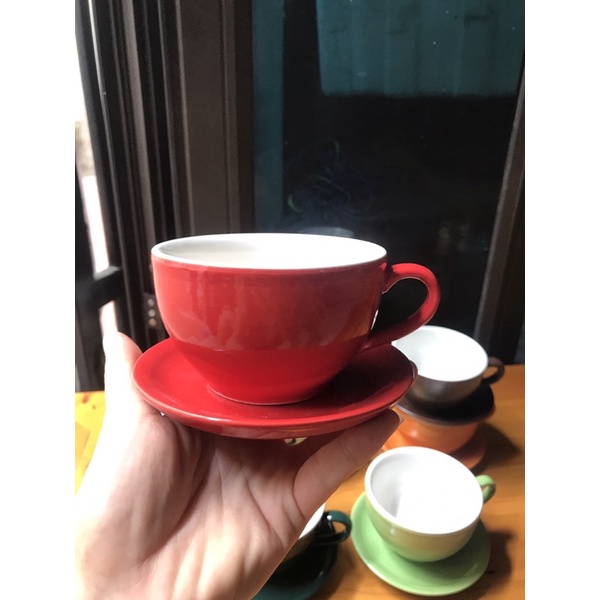 Bộ cốc đĩa cafe capuchino gốm sứ Bát Tràng
