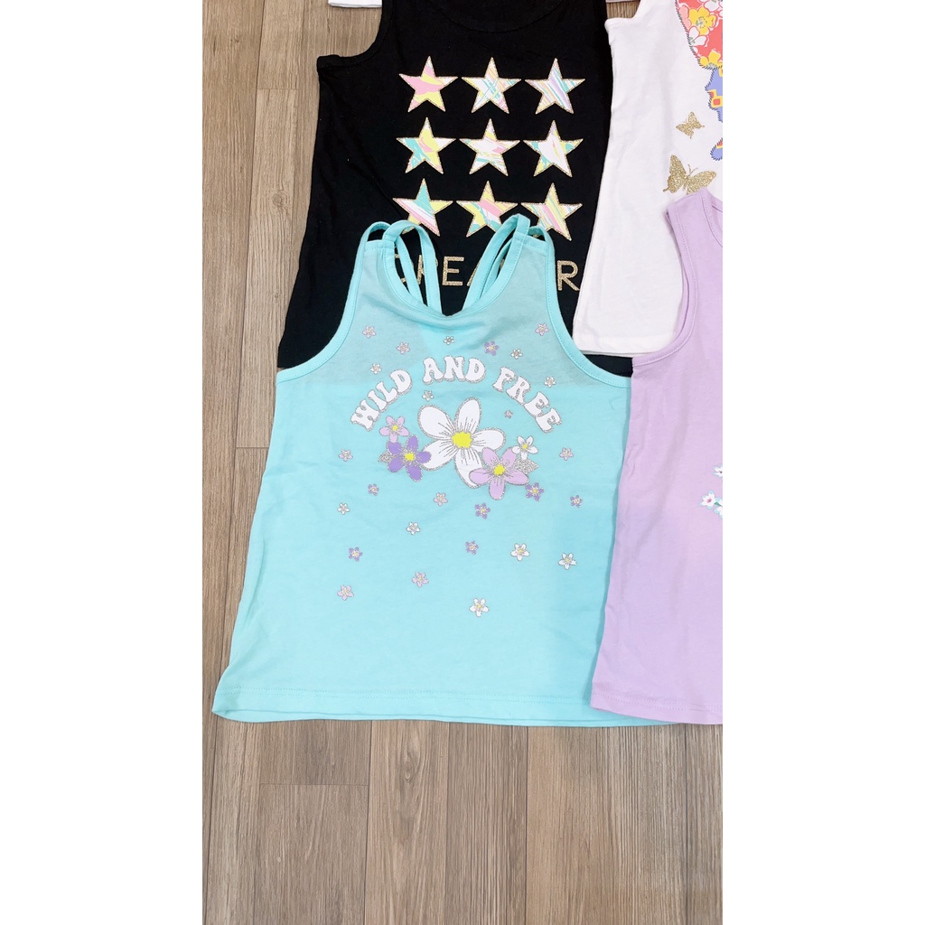 Áo thun bé gái Place sát nách mùa hè  cotton hình elsa ngựa pony áo thun xuất xịn